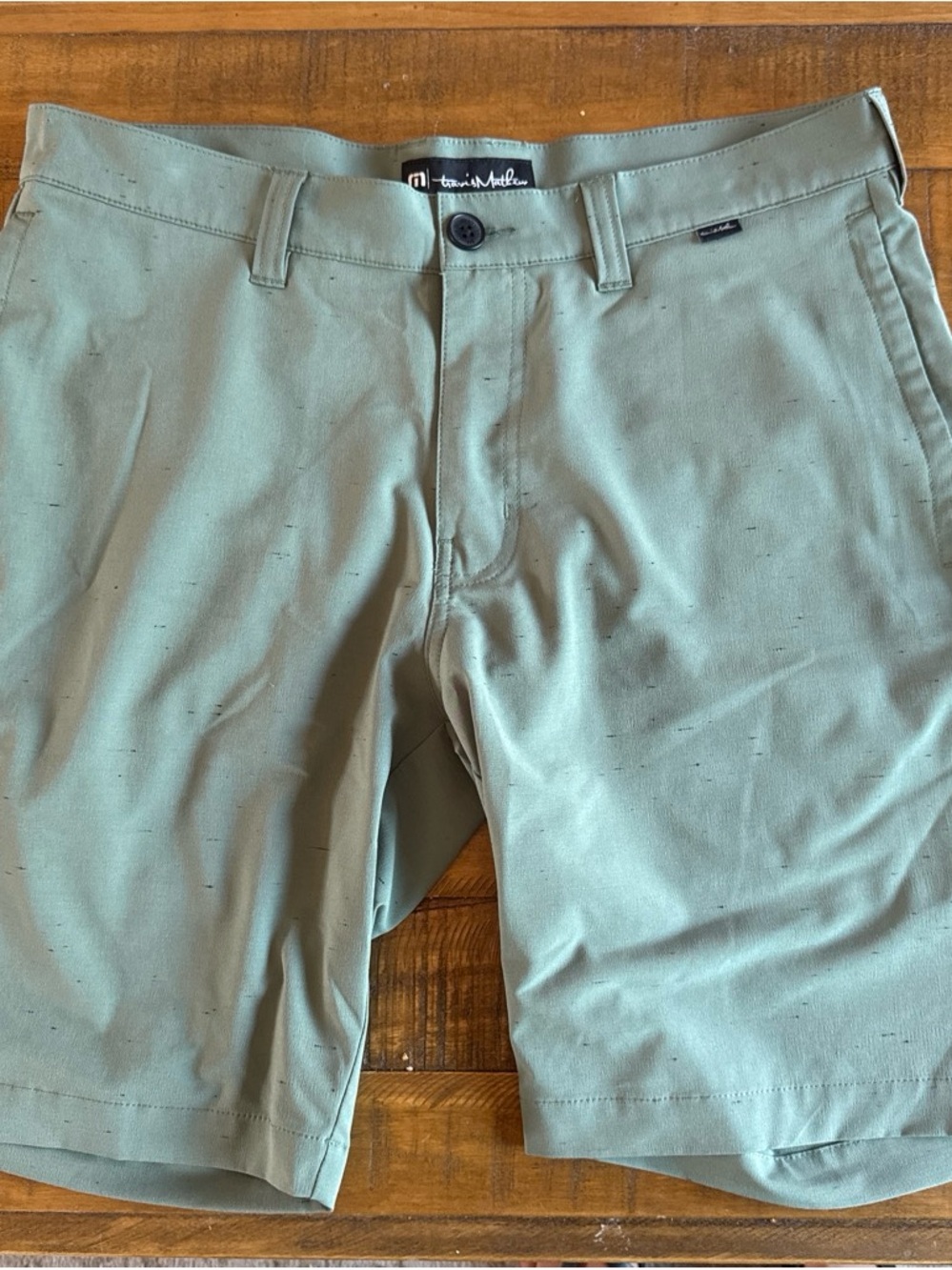 Travis Mathew Men’s Sage Green Flat Front Shorts